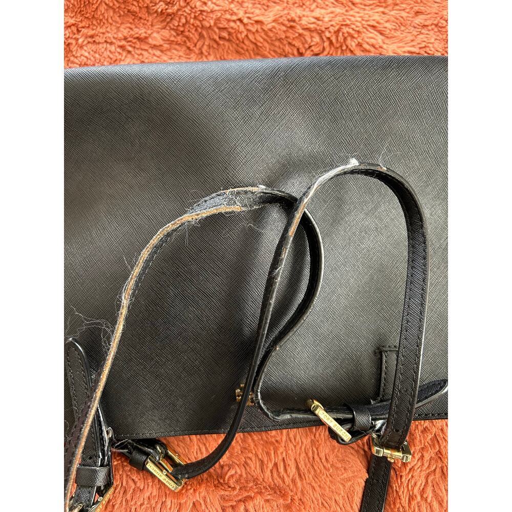 Tory Burch Emerson Black Tote Gold Hardware EUC w FLAWED STRAPS - Picture 12 of 16